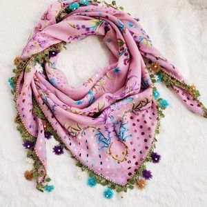 Exotic Handmade Needle Lace Scarf